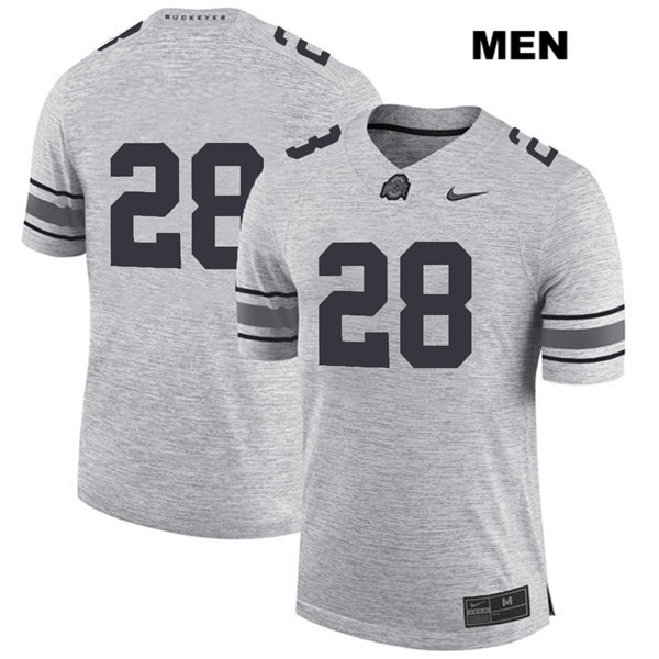 Ohio State Buckeyes Men's Alex Badine #28 Gray Authentic Nike No Name College NCAA Stitched Football Jersey WD19A82GB